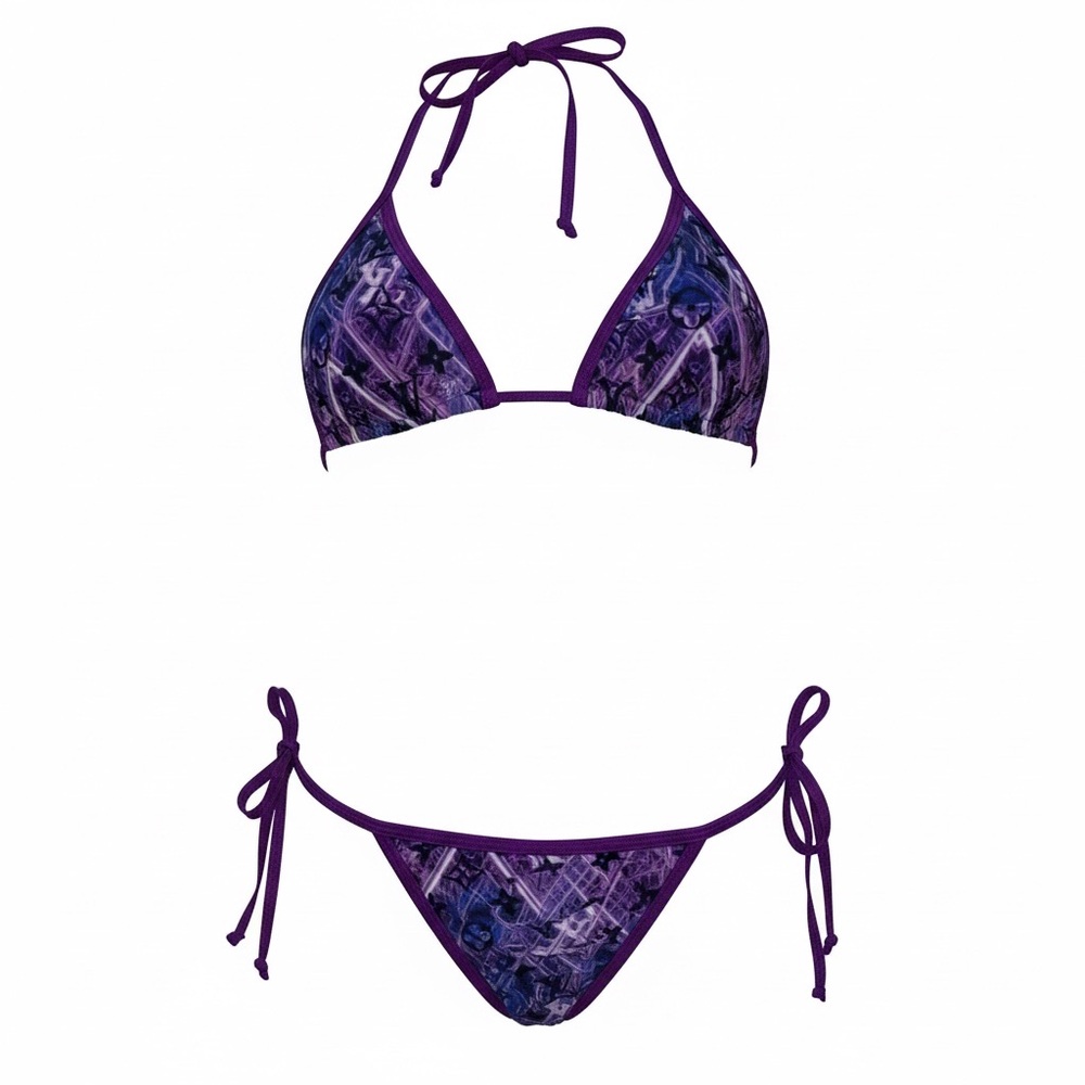 Purple Designer Print Women's Dancer Bikini